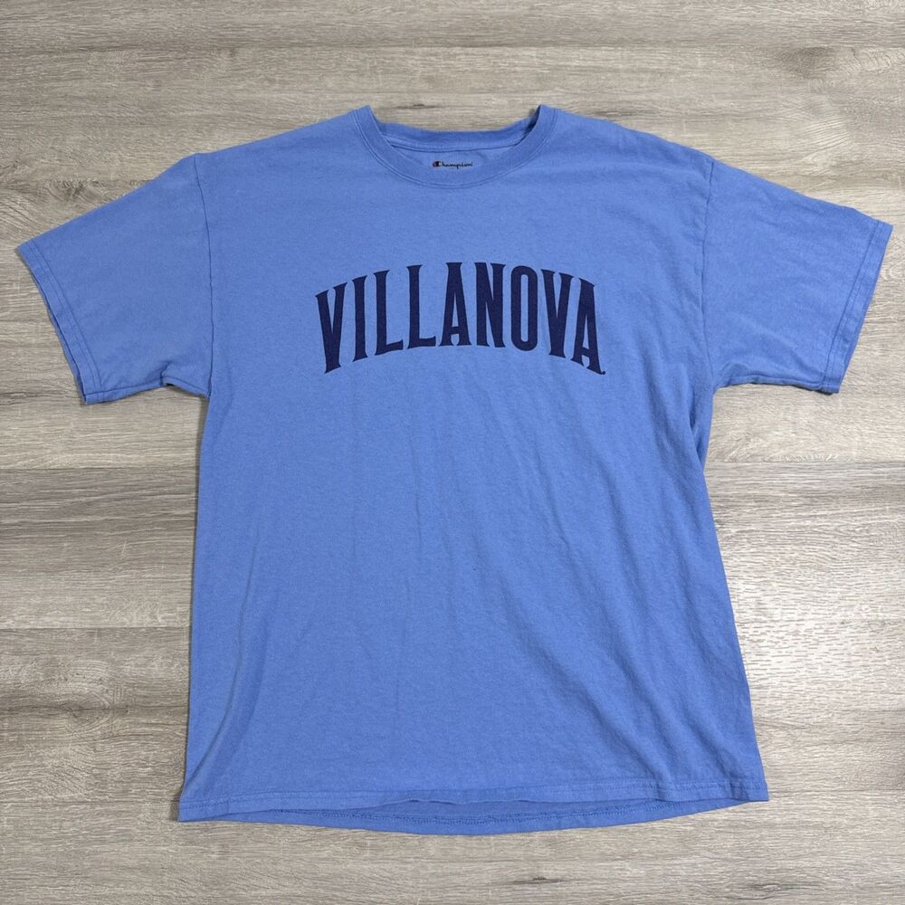 Villanova Wildcats Shirt Champion NCAA College Men’s Blue Large Spellout Tee
